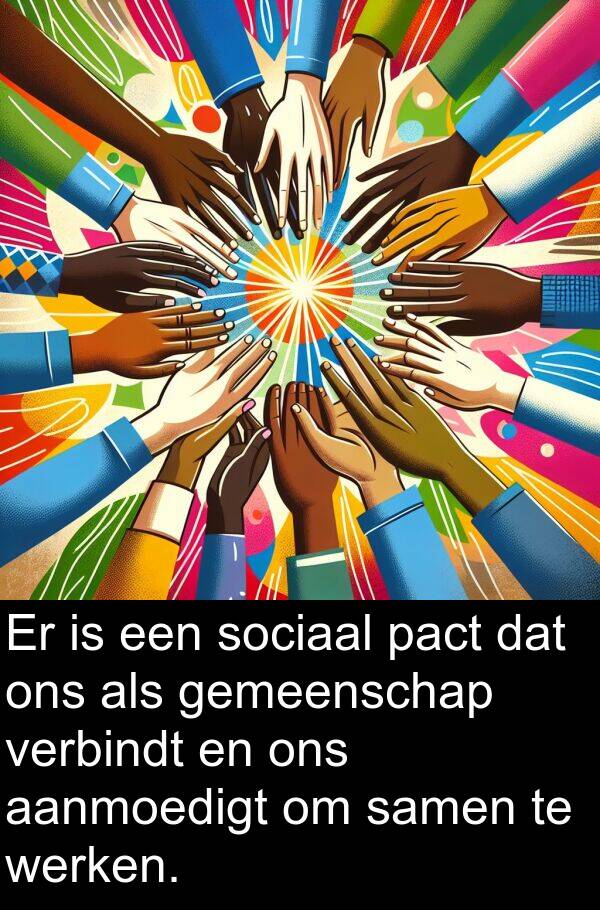 samen: Er is een sociaal pact dat ons als gemeenschap verbindt en ons aanmoedigt om samen te werken.