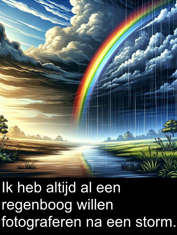 fotograferen: Ik heb altijd al een regenboog willen fotograferen na een storm.