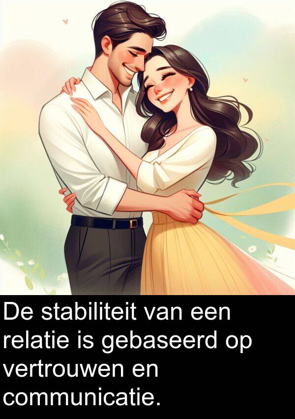 communicatie: De stabiliteit van een relatie is gebaseerd op vertrouwen en communicatie.