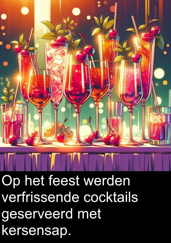 feest: Op het feest werden verfrissende cocktails geserveerd met kersensap.