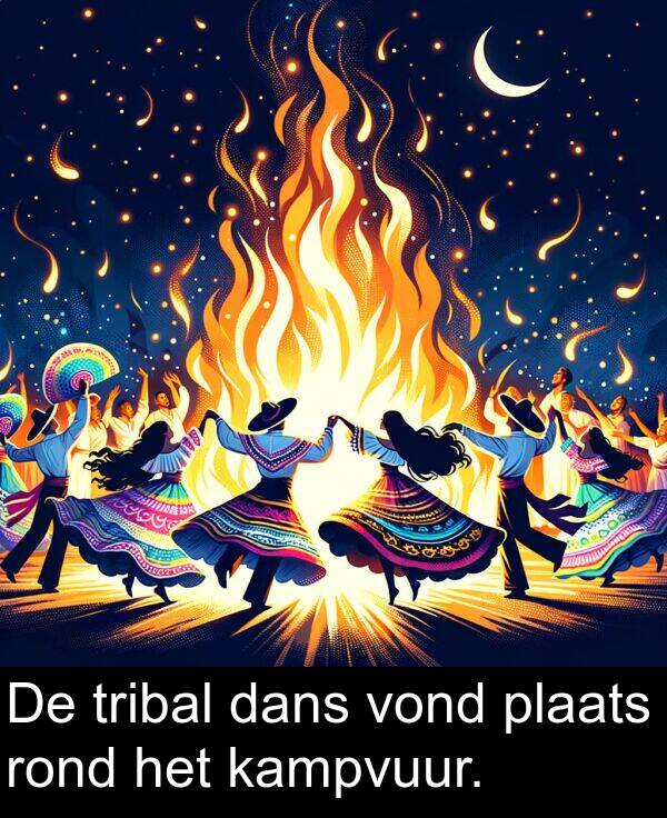 plaats: De tribal dans vond plaats rond het kampvuur.