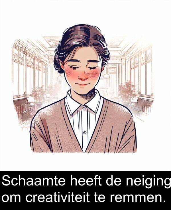 neiging: Schaamte heeft de neiging om creativiteit te remmen.