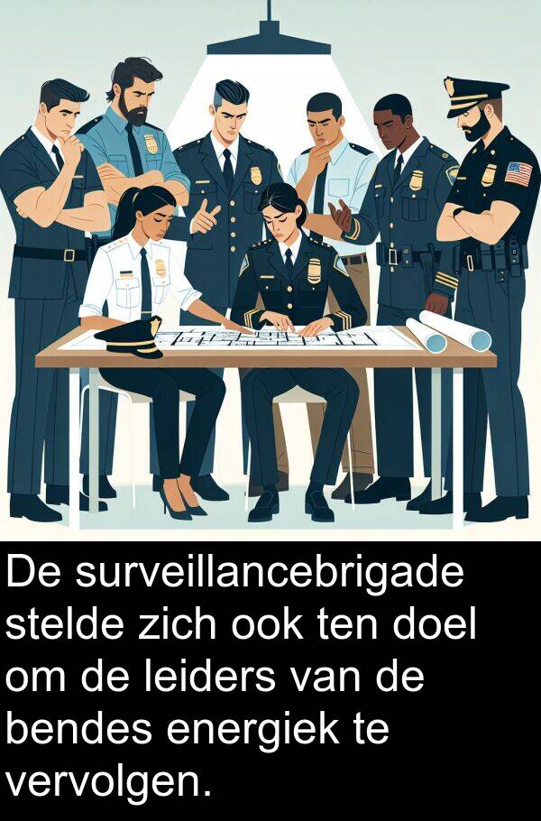 energiek: De surveillancebrigade stelde zich ook ten doel om de leiders van de bendes energiek te vervolgen.