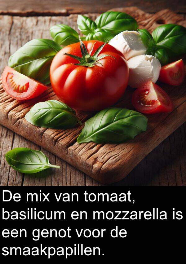 mozzarella: De mix van tomaat, basilicum en mozzarella is een genot voor de smaakpapillen.