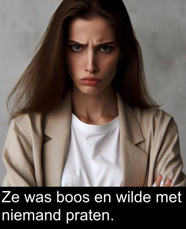 niemand: Ze was boos en wilde met niemand praten.