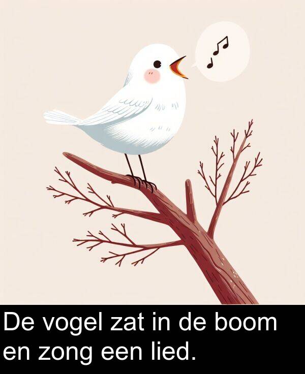 een: De vogel zat in de boom en zong een lied.