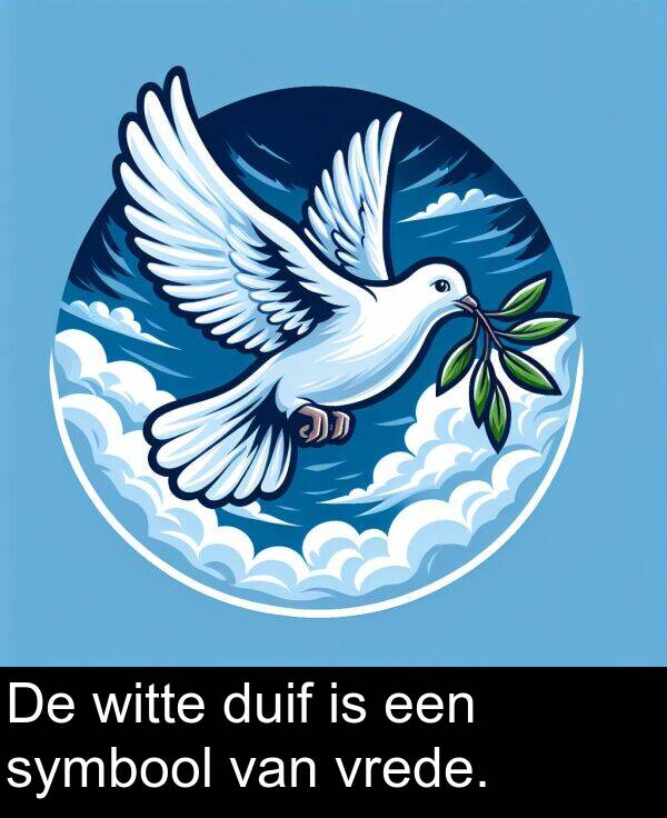 een: De witte duif is een symbool van vrede.