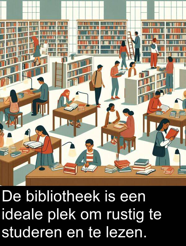 ideale: De bibliotheek is een ideale plek om rustig te studeren en te lezen.