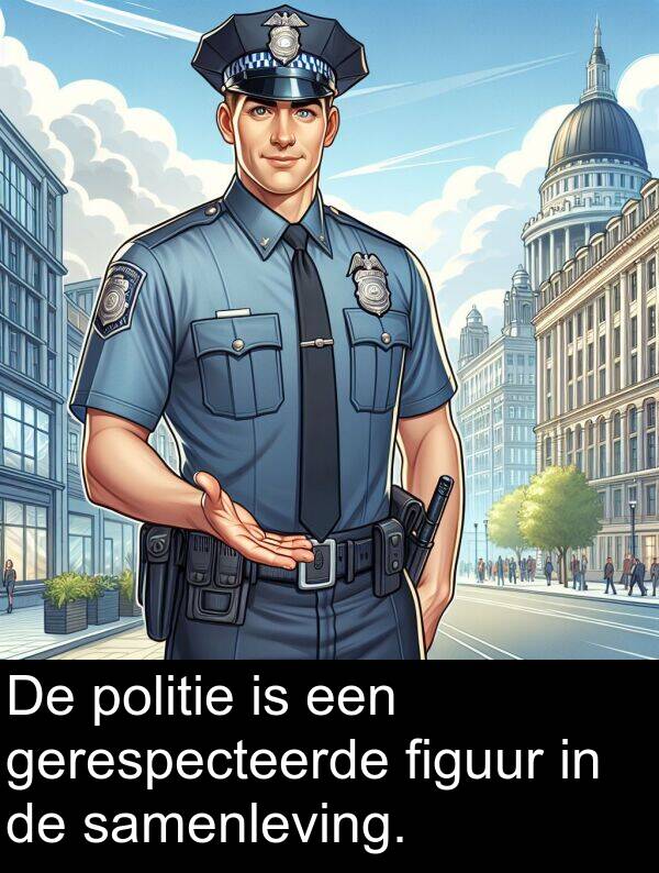 figuur: De politie is een gerespecteerde figuur in de samenleving.