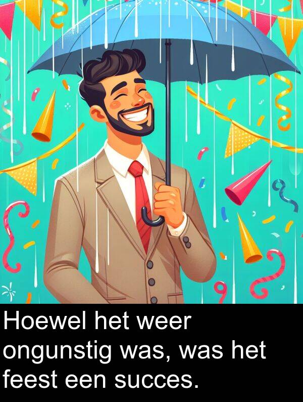 feest: Hoewel het weer ongunstig was, was het feest een succes.