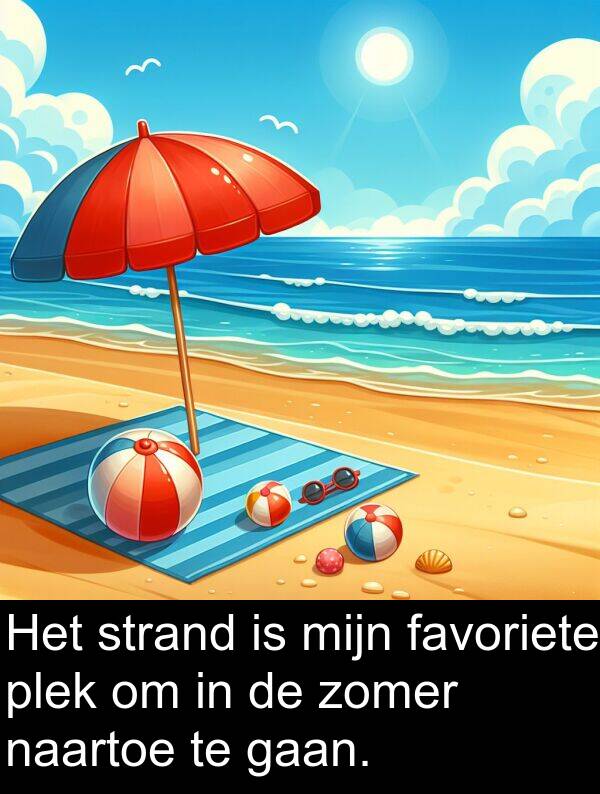 zomer: Het strand is mijn favoriete plek om in de zomer naartoe te gaan.