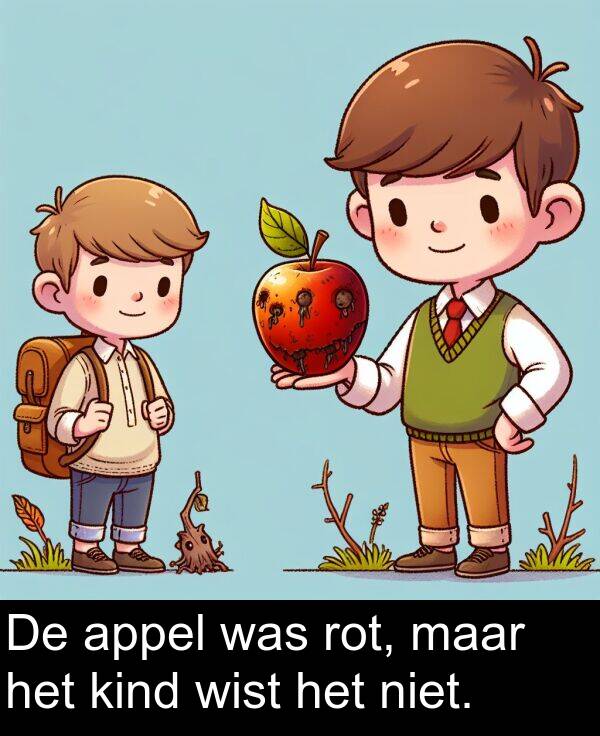 was: De appel was rot, maar het kind wist het niet.