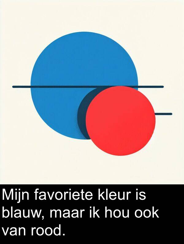 kleur: Mijn favoriete kleur is blauw, maar ik hou ook van rood.