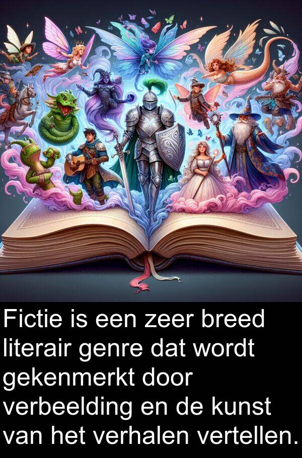 verbeelding: Fictie is een zeer breed literair genre dat wordt gekenmerkt door verbeelding en de kunst van het verhalen vertellen.