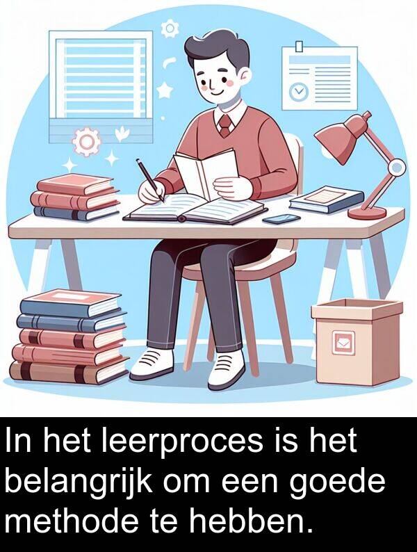 hebben: In het leerproces is het belangrijk om een goede methode te hebben.