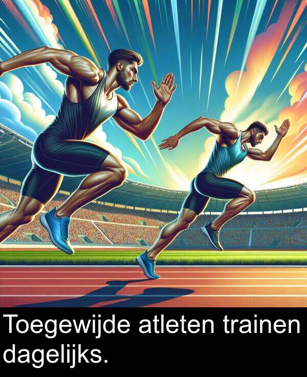 dagelijks: Toegewijde atleten trainen dagelijks.