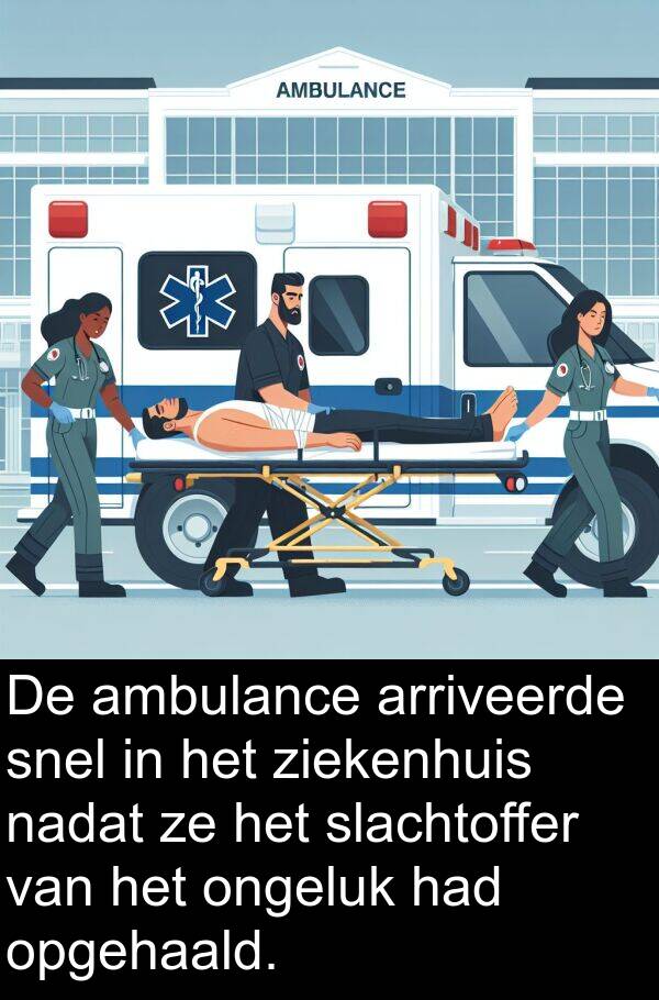 ziekenhuis: De ambulance arriveerde snel in het ziekenhuis nadat ze het slachtoffer van het ongeluk had opgehaald.