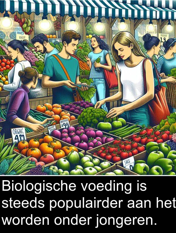 jongeren: Biologische voeding is steeds populairder aan het worden onder jongeren.