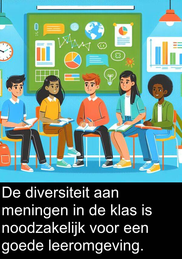 klas: De diversiteit aan meningen in de klas is noodzakelijk voor een goede leeromgeving.