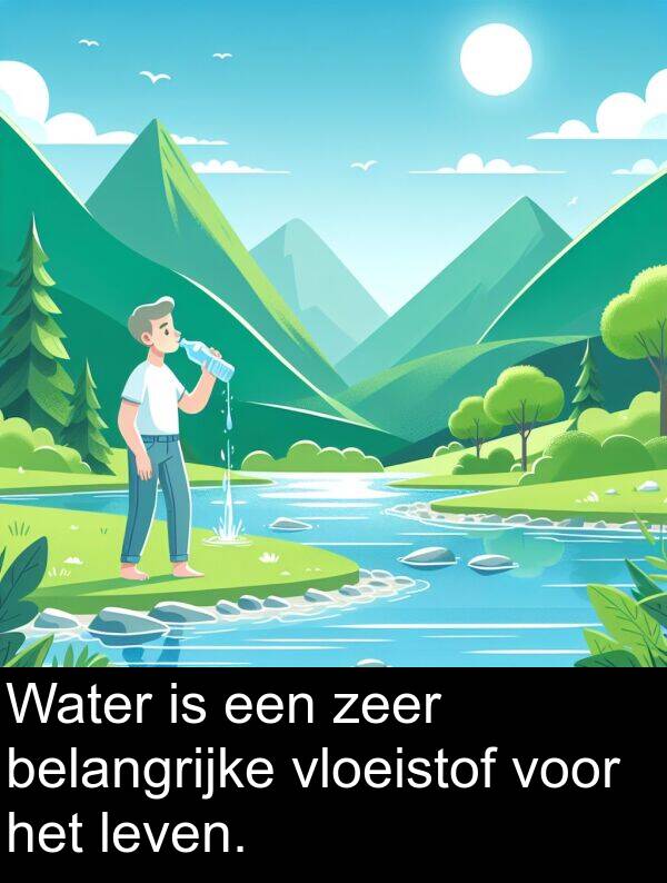 zeer: Water is een zeer belangrijke vloeistof voor het leven.