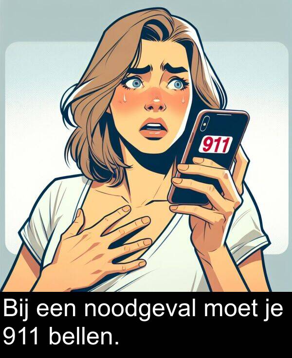 een: Bij een noodgeval moet je 911 bellen.