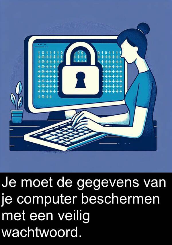 computer: Je moet de gegevens van je computer beschermen met een veilig wachtwoord.