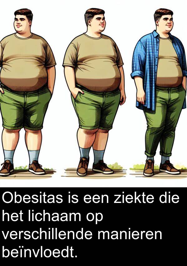 ziekte: Obesitas is een ziekte die het lichaam op verschillende manieren beïnvloedt.