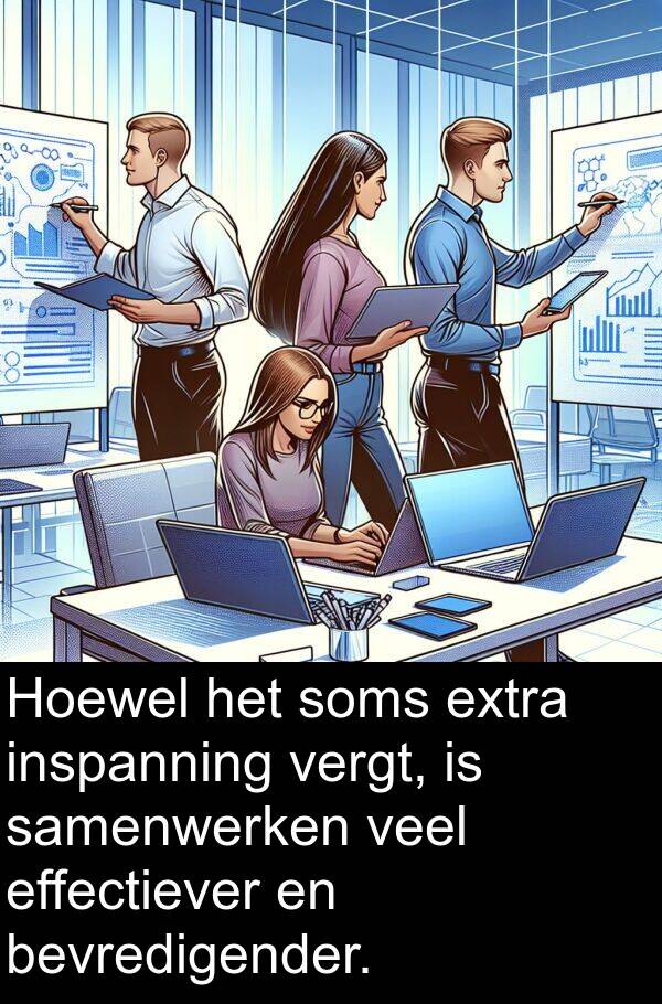 inspanning: Hoewel het soms extra inspanning vergt, is samenwerken veel effectiever en bevredigender.