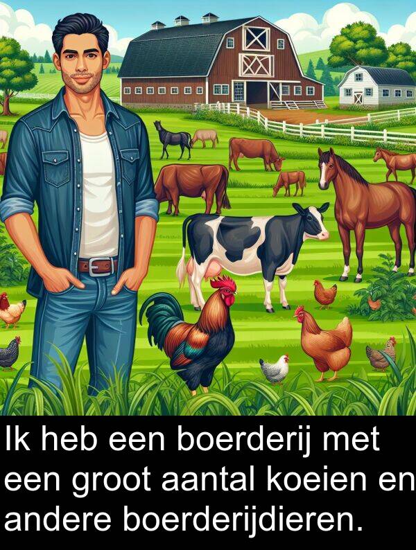 boerderijdieren: Ik heb een boerderij met een groot aantal koeien en andere boerderijdieren.