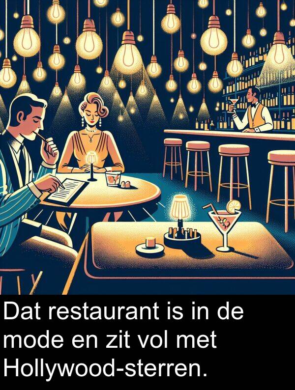 zit: Dat restaurant is in de mode en zit vol met Hollywood-sterren.