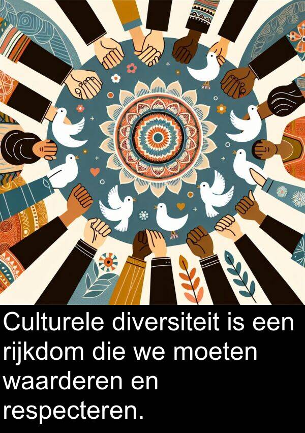 waarderen: Culturele diversiteit is een rijkdom die we moeten waarderen en respecteren.