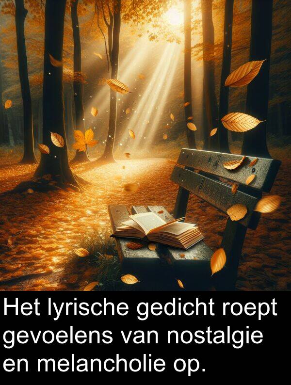 nostalgie: Het lyrische gedicht roept gevoelens van nostalgie en melancholie op.