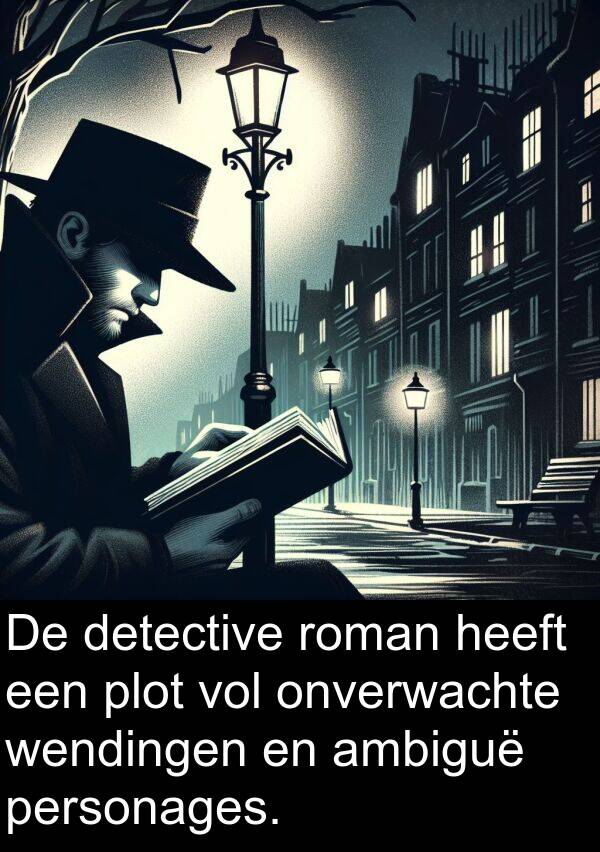 personages: De detective roman heeft een plot vol onverwachte wendingen en ambiguë personages.