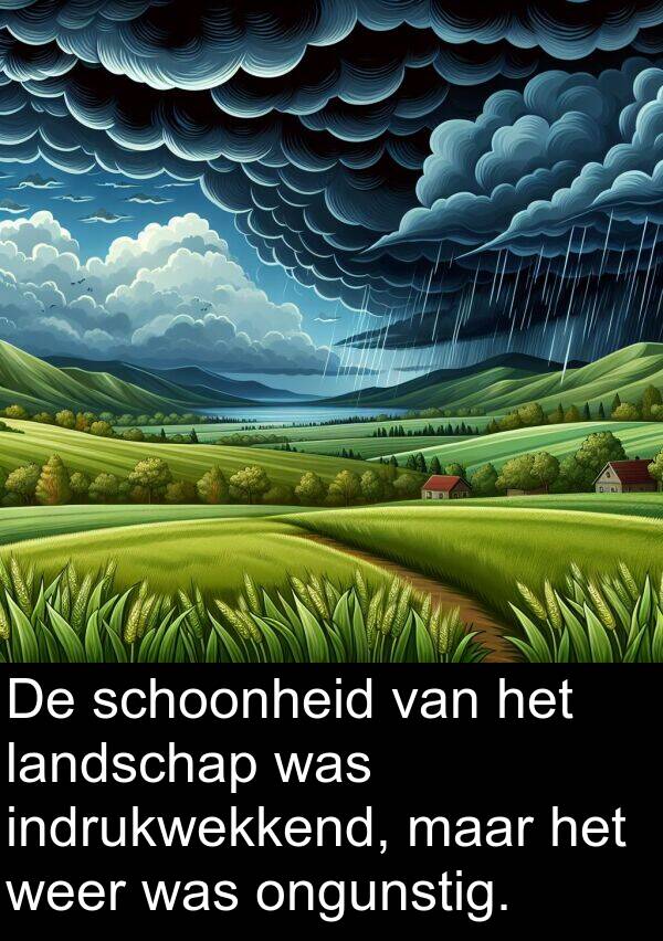 indrukwekkend: De schoonheid van het landschap was indrukwekkend, maar het weer was ongunstig.