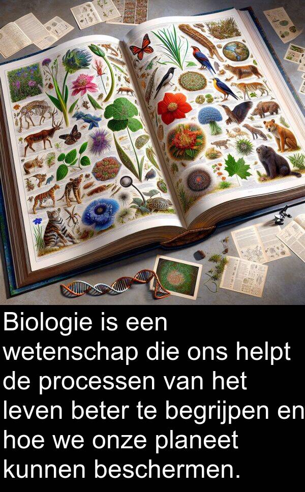 planeet: Biologie is een wetenschap die ons helpt de processen van het leven beter te begrijpen en hoe we onze planeet kunnen beschermen.