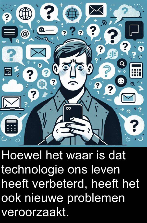 problemen: Hoewel het waar is dat technologie ons leven heeft verbeterd, heeft het ook nieuwe problemen veroorzaakt.