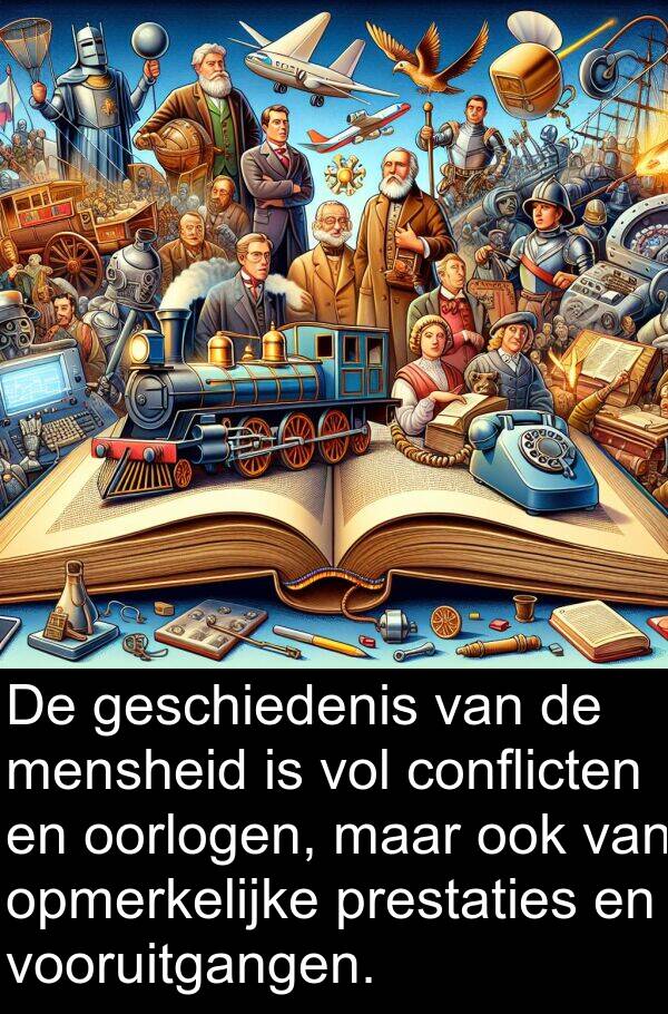 conflicten: De geschiedenis van de mensheid is vol conflicten en oorlogen, maar ook van opmerkelijke prestaties en vooruitgangen.