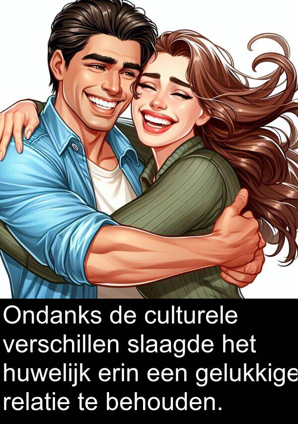 relatie: Ondanks de culturele verschillen slaagde het huwelijk erin een gelukkige relatie te behouden.