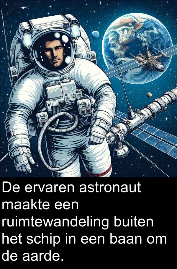 aarde: De ervaren astronaut maakte een ruimtewandeling buiten het schip in een baan om de aarde.