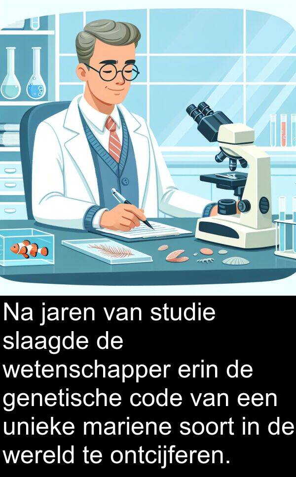 code: Na jaren van studie slaagde de wetenschapper erin de genetische code van een unieke mariene soort in de wereld te ontcijferen.