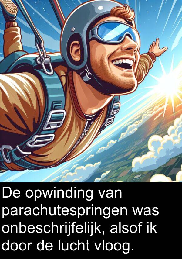 vloog: De opwinding van parachutespringen was onbeschrijfelijk, alsof ik door de lucht vloog.