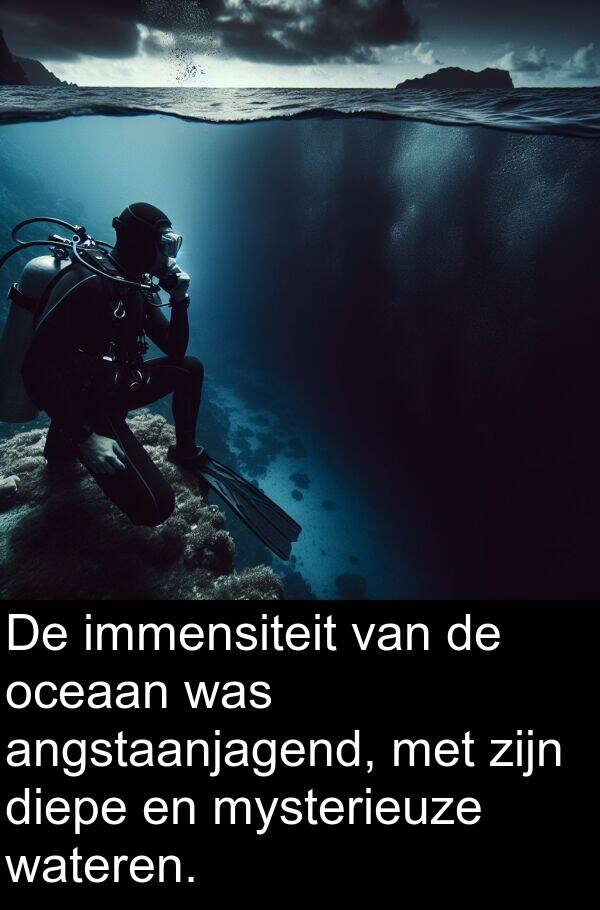 diepe: De immensiteit van de oceaan was angstaanjagend, met zijn diepe en mysterieuze wateren.