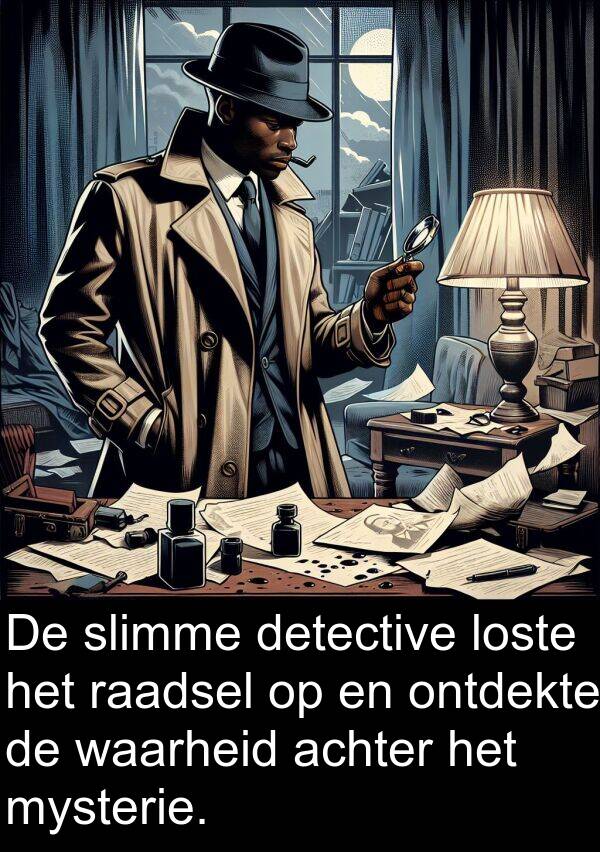 raadsel: De slimme detective loste het raadsel op en ontdekte de waarheid achter het mysterie.