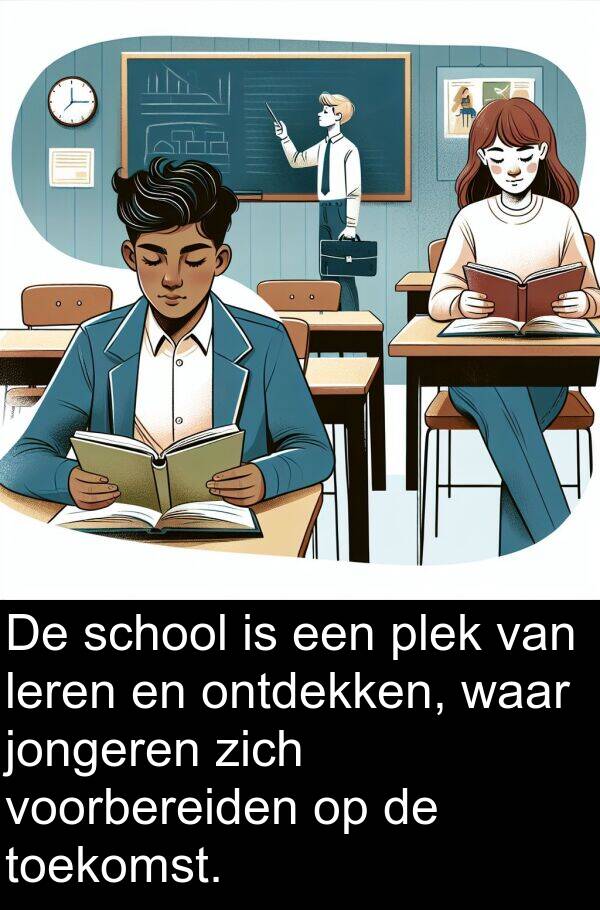 jongeren: De school is een plek van leren en ontdekken, waar jongeren zich voorbereiden op de toekomst.