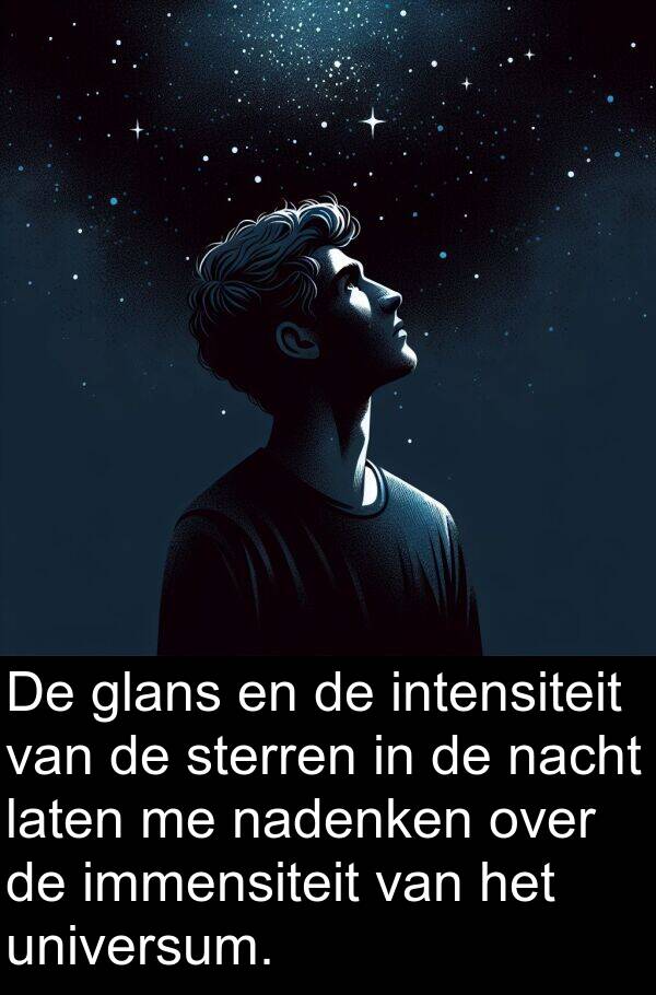 universum: De glans en de intensiteit van de sterren in de nacht laten me nadenken over de immensiteit van het universum.