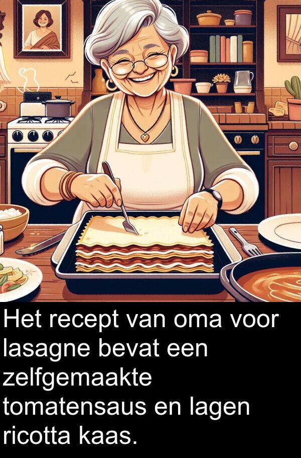 oma: Het recept van oma voor lasagne bevat een zelfgemaakte tomatensaus en lagen ricotta kaas.