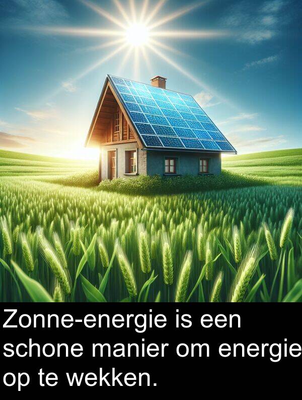 wekken: Zonne-energie is een schone manier om energie op te wekken.