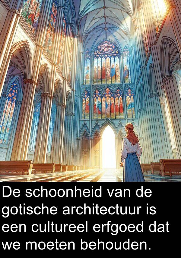 erfgoed: De schoonheid van de gotische architectuur is een cultureel erfgoed dat we moeten behouden.