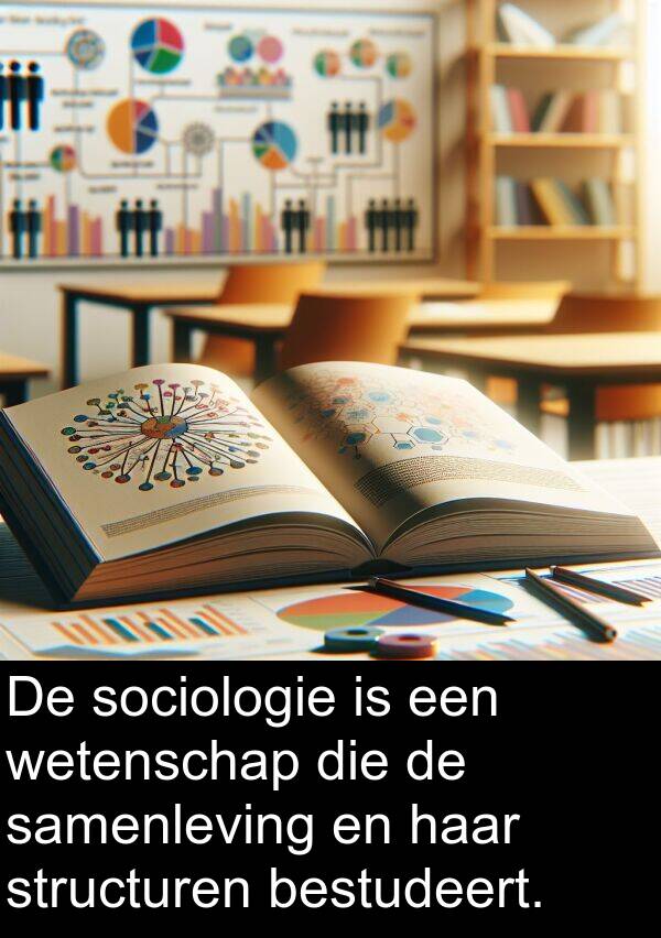 samenleving: De sociologie is een wetenschap die de samenleving en haar structuren bestudeert.