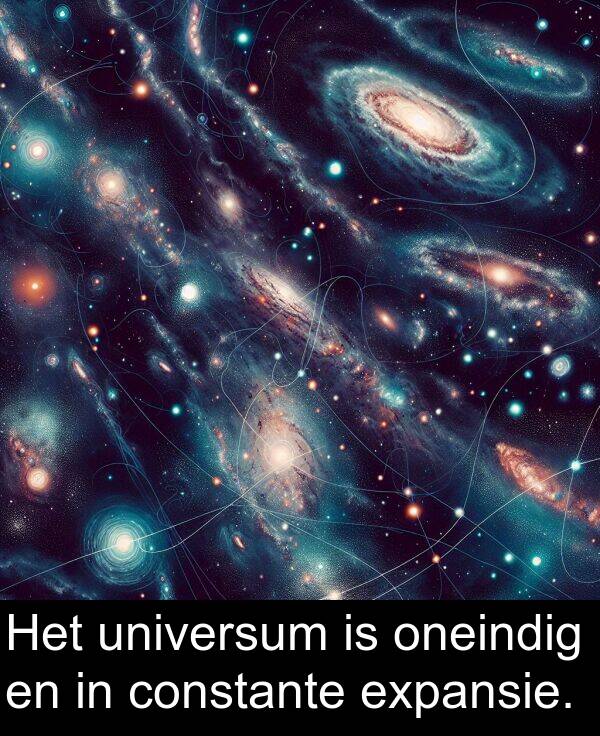 universum: Het universum is oneindig en in constante expansie.